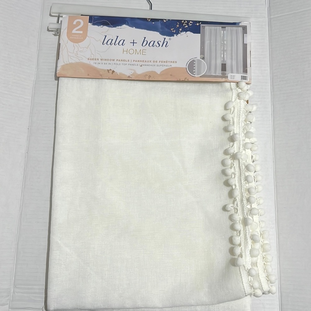 Lala + Bash white sheer window panels. Set of 2